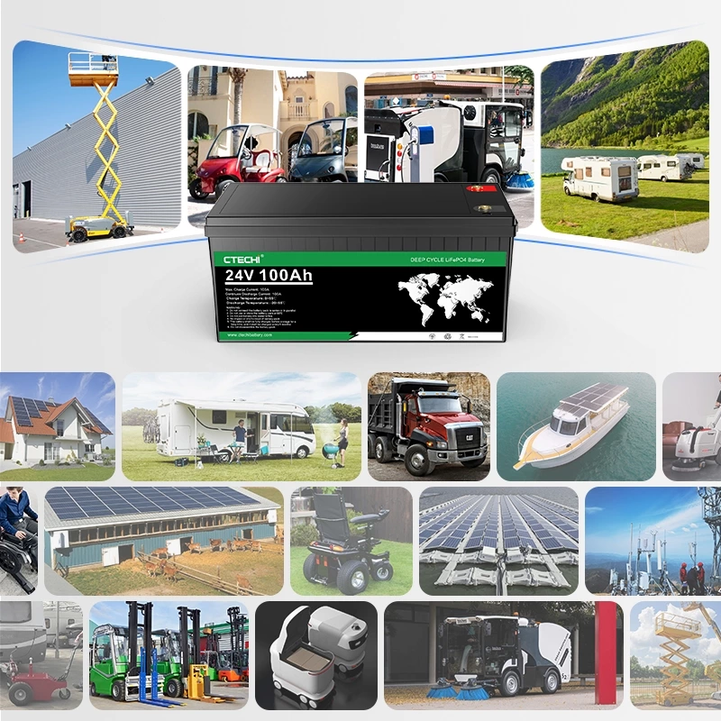 24V 100Ah 200Ah Deep Cycle Lithium LiFePO4 Battery