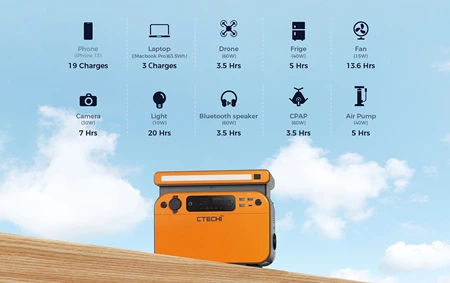 CTECHI GT500 500W 518Wh Portable Power Station - CTECHI