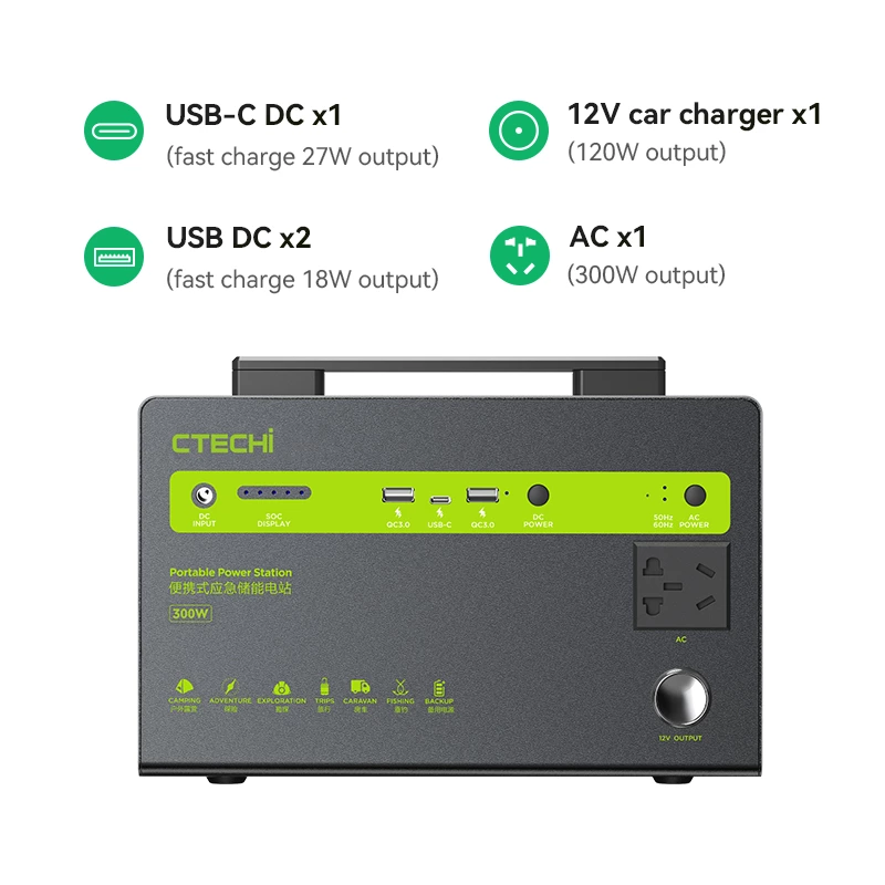 CTECHI BT300 300W 299Wh Portable Power Station