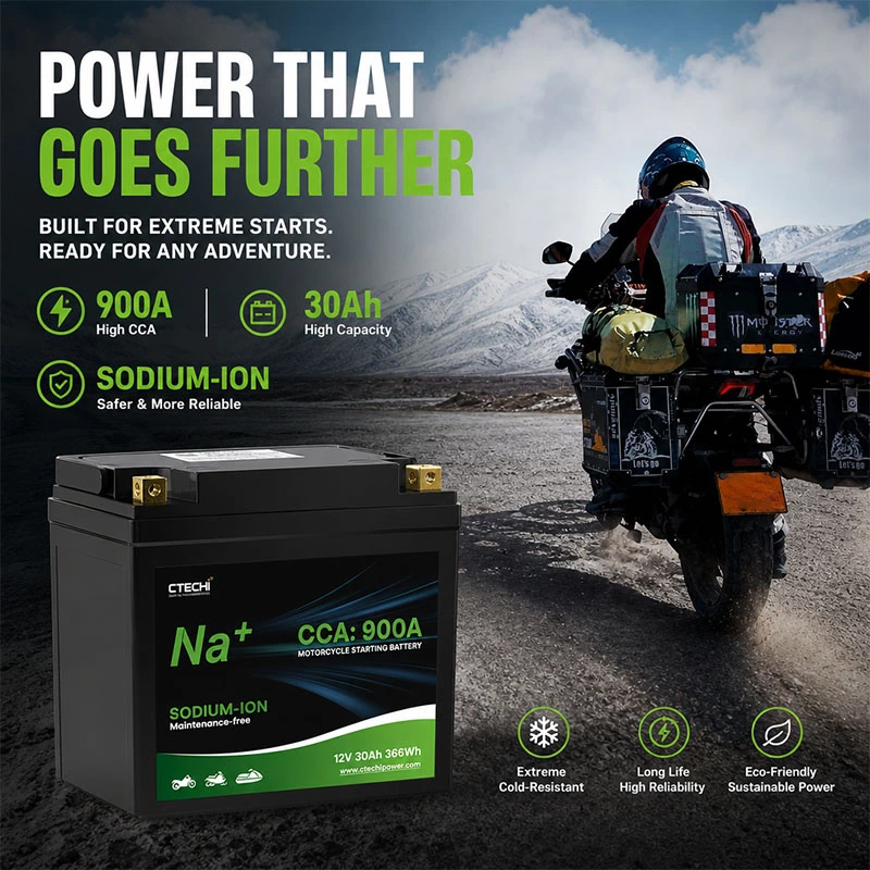 CTECHI 12V30Ah Ultra-High Power Sodium-Ion Starting Battery