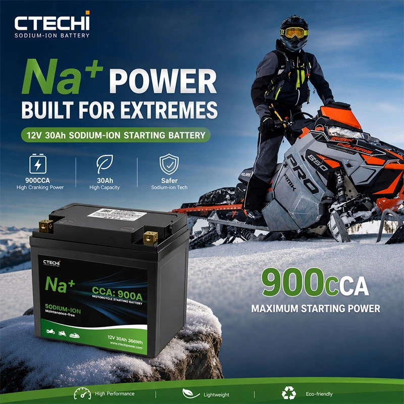 CTECHI 12V30Ah Ultra-High Power Sodium-Ion Starting Battery