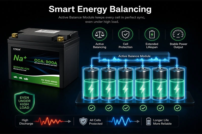 CTECHI 12V30Ah Ultra-High Power Sodium-Ion Starting Battery