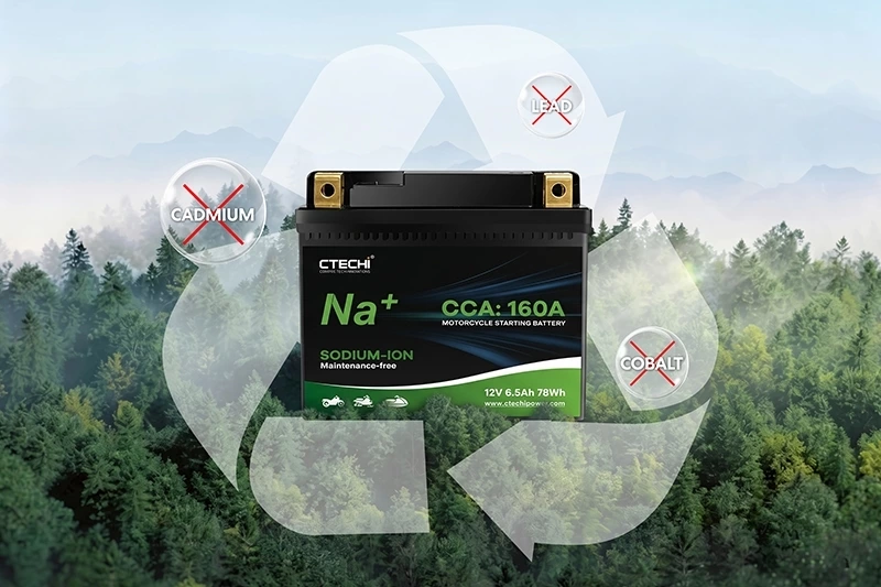 CTECHI 12V6.5Ah Sodium-Ion Motorcycle Starting Battery