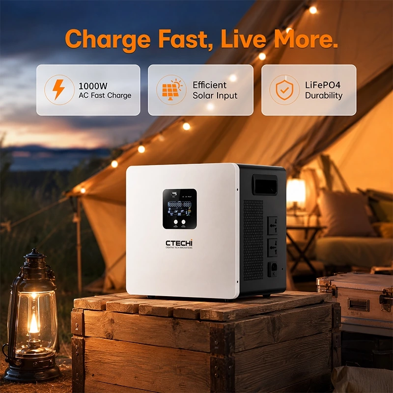CTECHI GT-F1000D2 1000W 2009.6Wh Portable Power Station | Flagship Emergency Solar Power