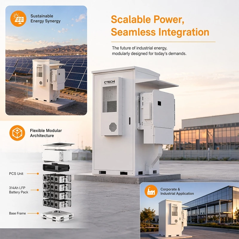 CTECHI ESS100KW/241KWh Split-Type Commercial & Industrial BESS Solar Battery Energy Storage System