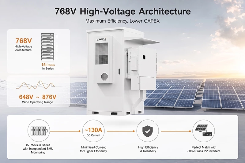 CTECHI ESS100KW/241KWh Split-Type Commercial & Industrial BESS Solar Battery Energy Storage System