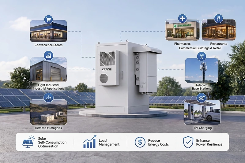 CTECHI ESS30KW/65KWh Split-Type Commercial & Industrial BESS Solar Battery Energy Storage System