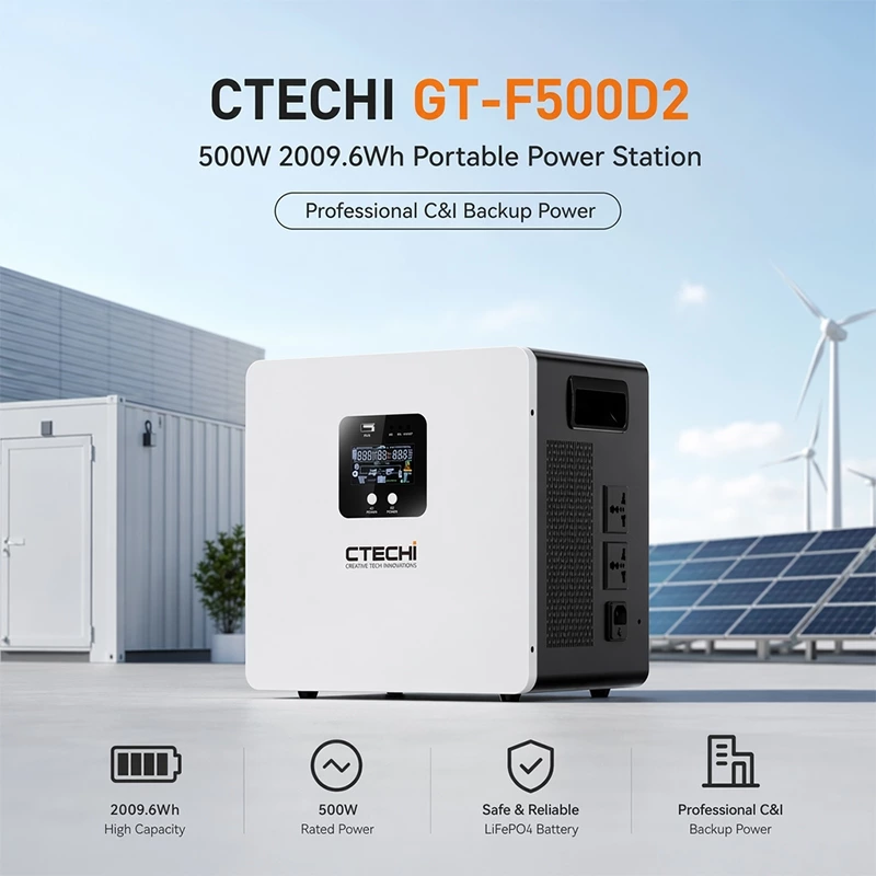 CTECHI GT-F500D2 500W 2009.6Wh Portable Power Station | Professional C&I Backup Power