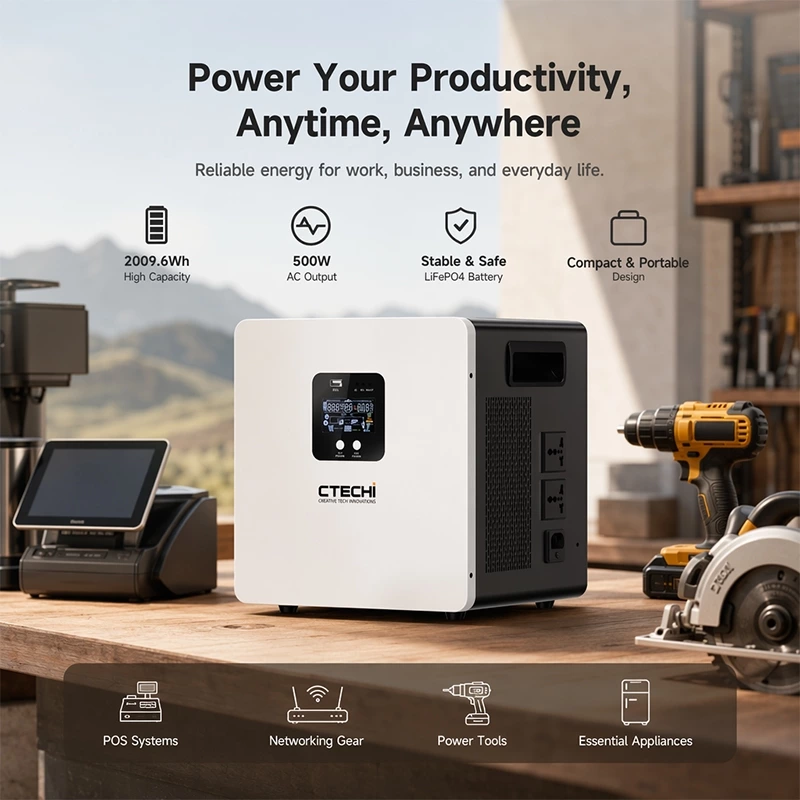 CTECHI GT-F500D2 500W 2009.6Wh Portable Power Station | Professional C&I Backup Power