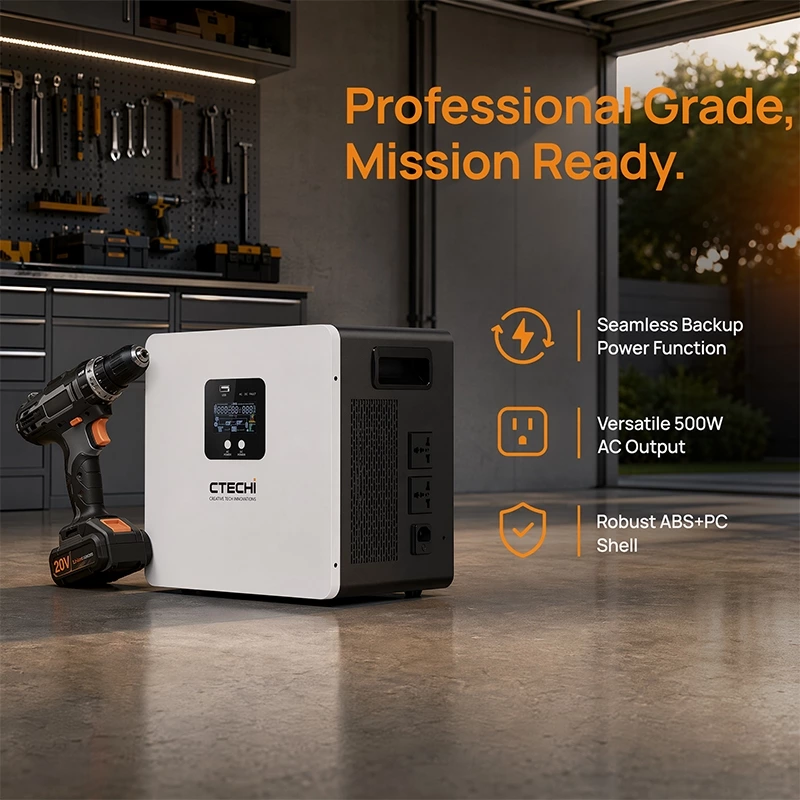 CTECHI GT-F500D2 500W 2009.6Wh Portable Power Station | Professional C&I Backup Power