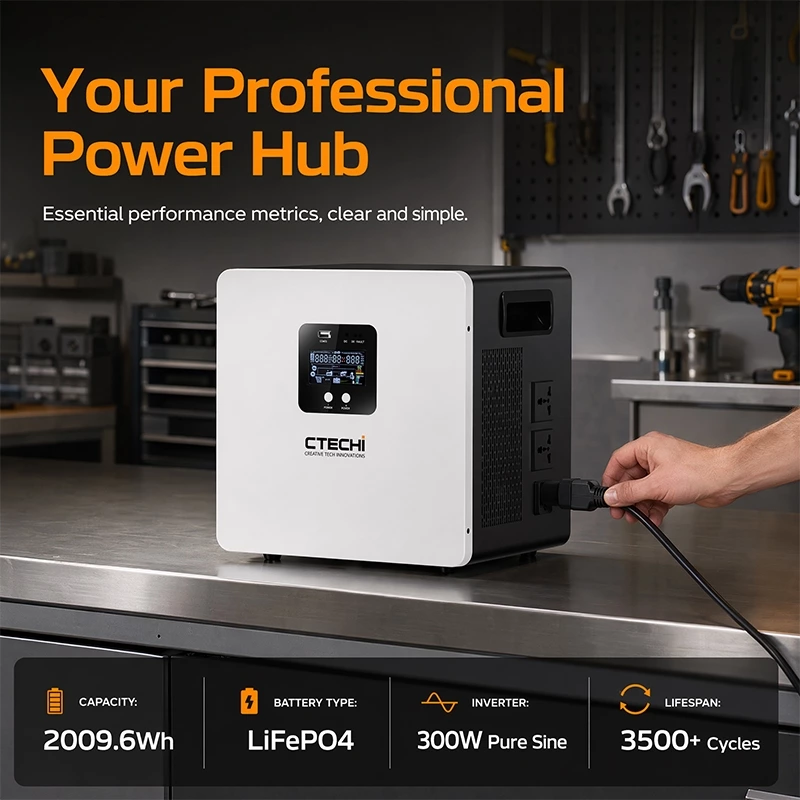 CTECHI GT-F300D2 300W 2009.6Wh Fast Charging Endurance Portable Power Station