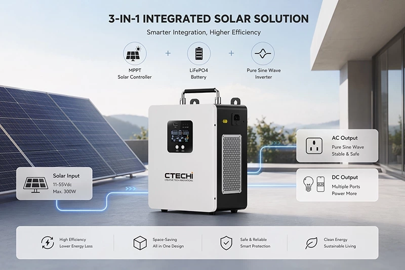 CTECHI GT-F300D 300W 1004.8Wh Portable Power Station | LiFePO4 Emergency Backup Battery