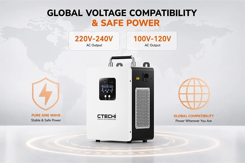 CTECHI GT-F500D 500W 1004.8Wh Portable Power Station | Solar Generator for Outdoor